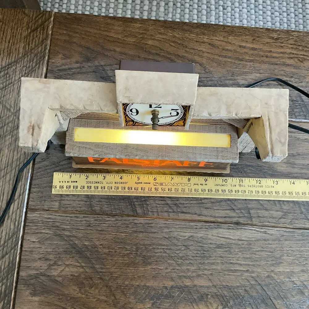 Rare Vintage Falstaff Lighted Beer Sign / Clock in Working Condition